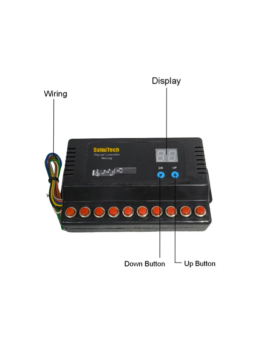 SemiTech power regulator with labeled components on a white background.
