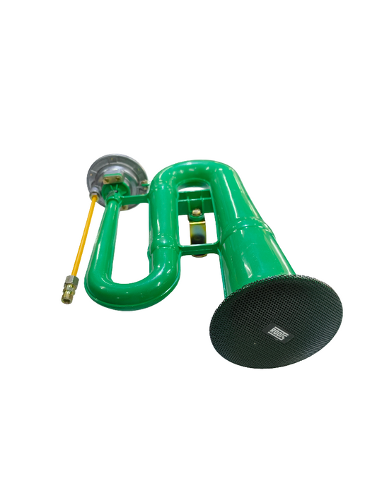 Green truck horn on a white background