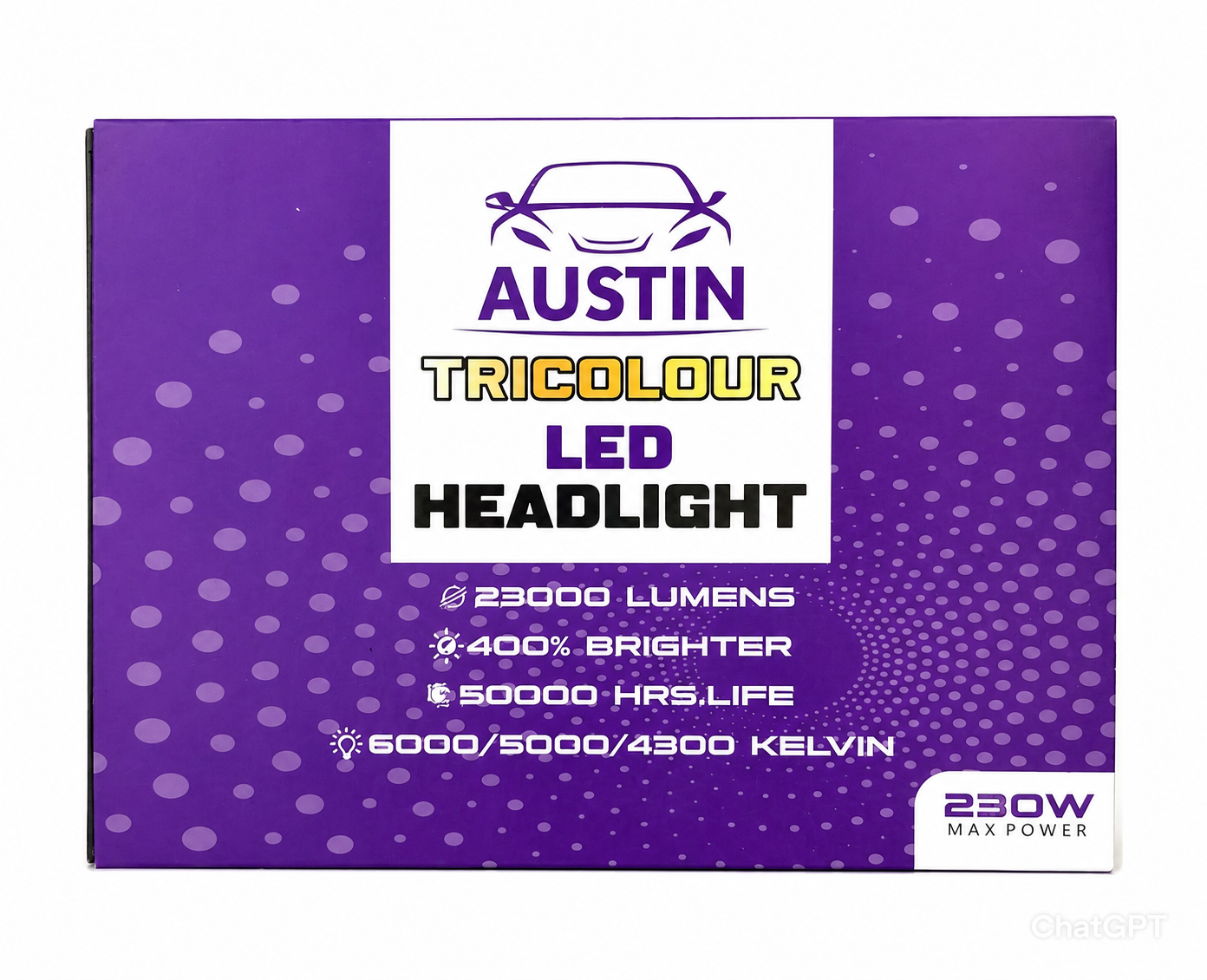Austin 3 In 1 colour LED Headlight (H4)