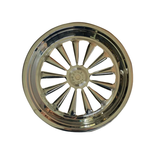 Chrome truck wheel rim on a white background