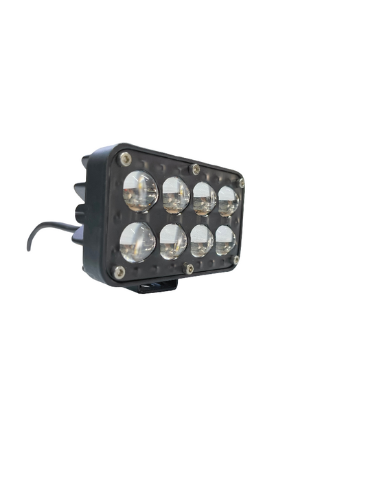 LED light bar with multiple lights on a white background.