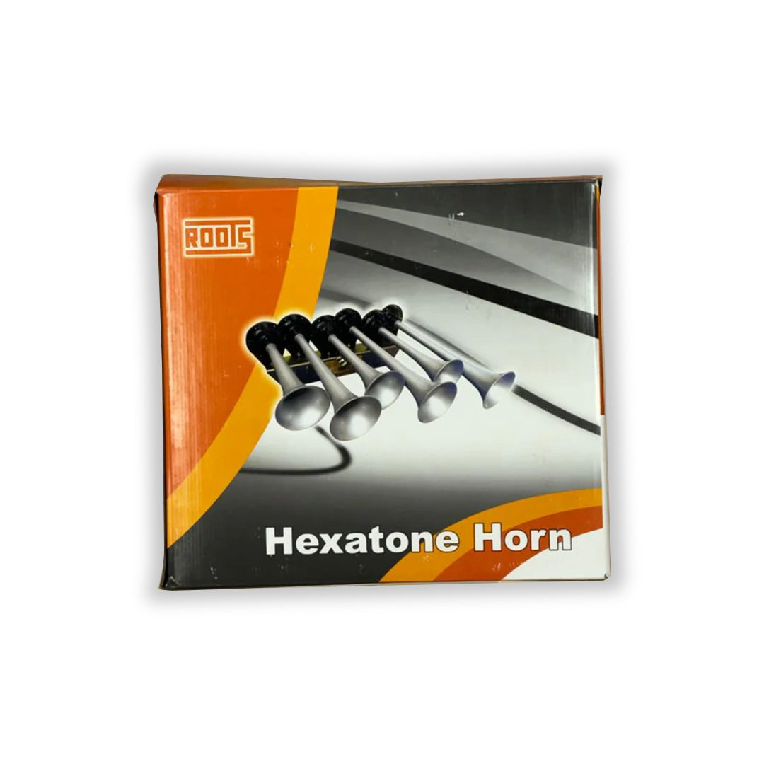 Box of Rodic Hexatone Horn on a white background