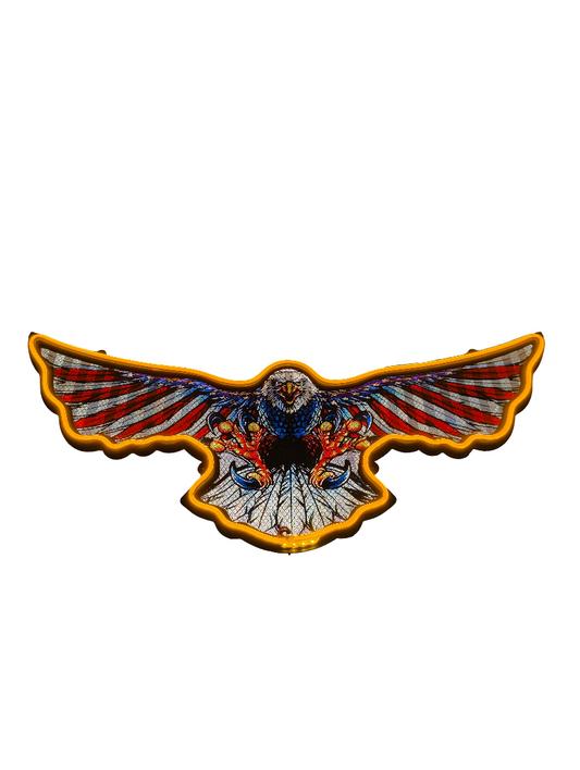 Decorative eagle emblem with open wings on a white background