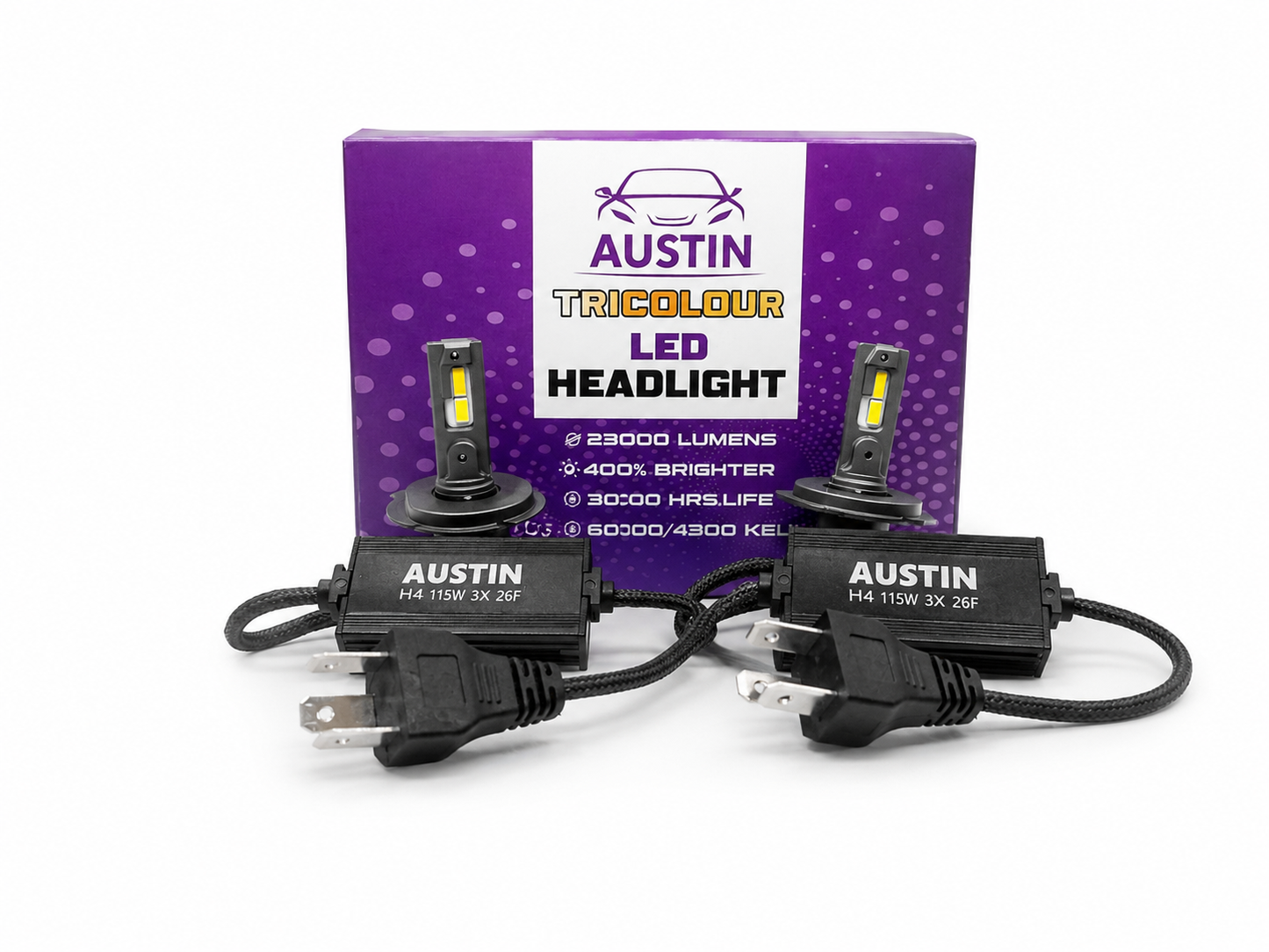 Austin 3 In 1 colour LED Headlight (H4)