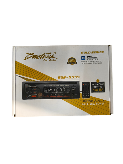 Box of Bowers & Wilkins car stereo system with branding and product details on a white background
