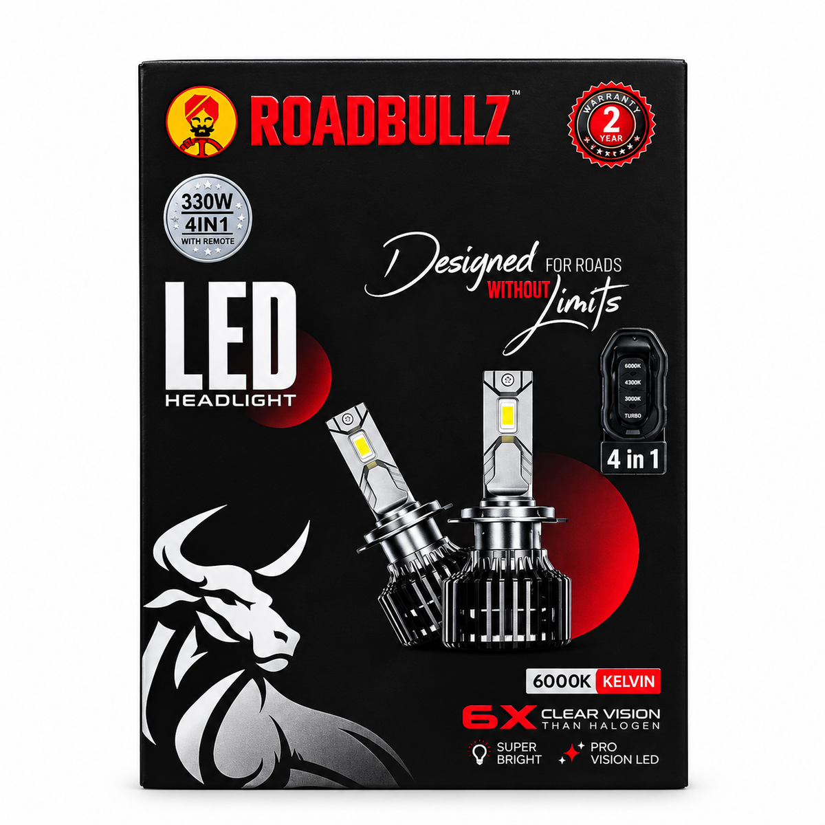 Roadbullz H4 Led 4 IN 1 Tube With Remote
