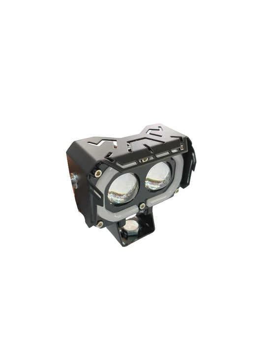Black off-road vehicle light on a white background